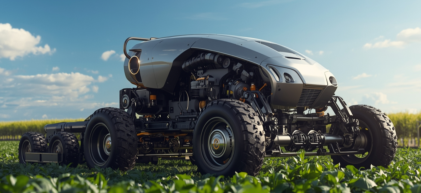 Agrarroboter bei der Arbeit auf dem Feld